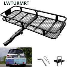 Cargo Carrier Hitch Mount Folding Cargo Basket Rack 500lb For Car SUV Camping