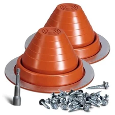  #3 Silicone Metal Roof Pipe #3 (Pipe OD 1/4" to 5") Red - Round Base (2 PCS)