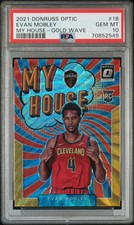 2021 Panini Donruss Optic My House Evan Mobley #18 Gold Wave PSA 10