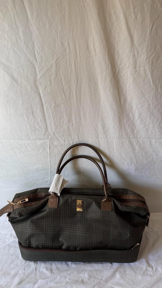 Bolsa de viagem London Fog Brentwood IV 20" bolsa de fim de semana xadrez marrom - Imagem 2 de 4