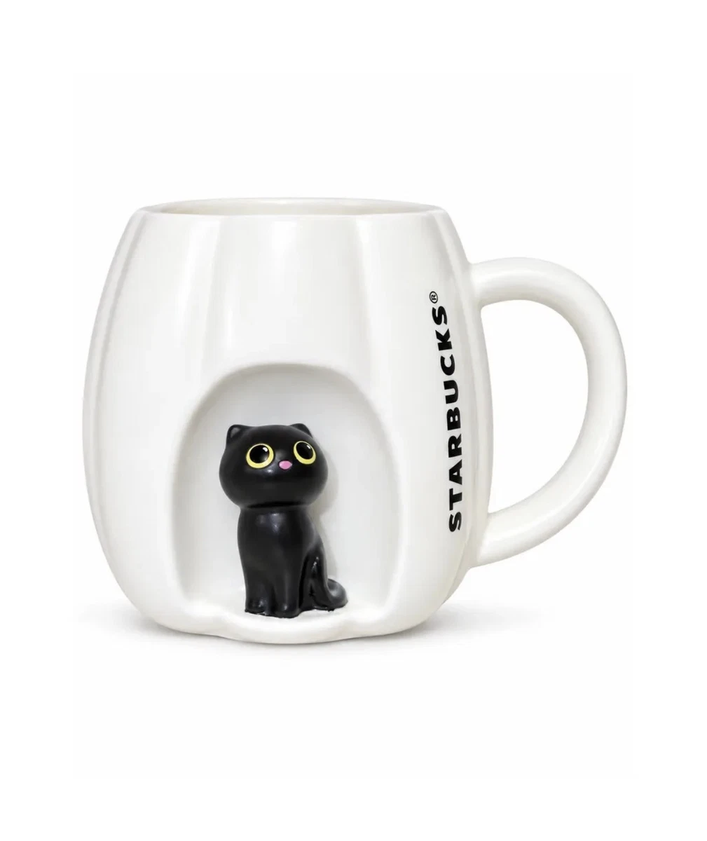 Starbucks Tasse weiß schwarz Kürbis mit Katze Halloween 2026 Limited Edition Mug