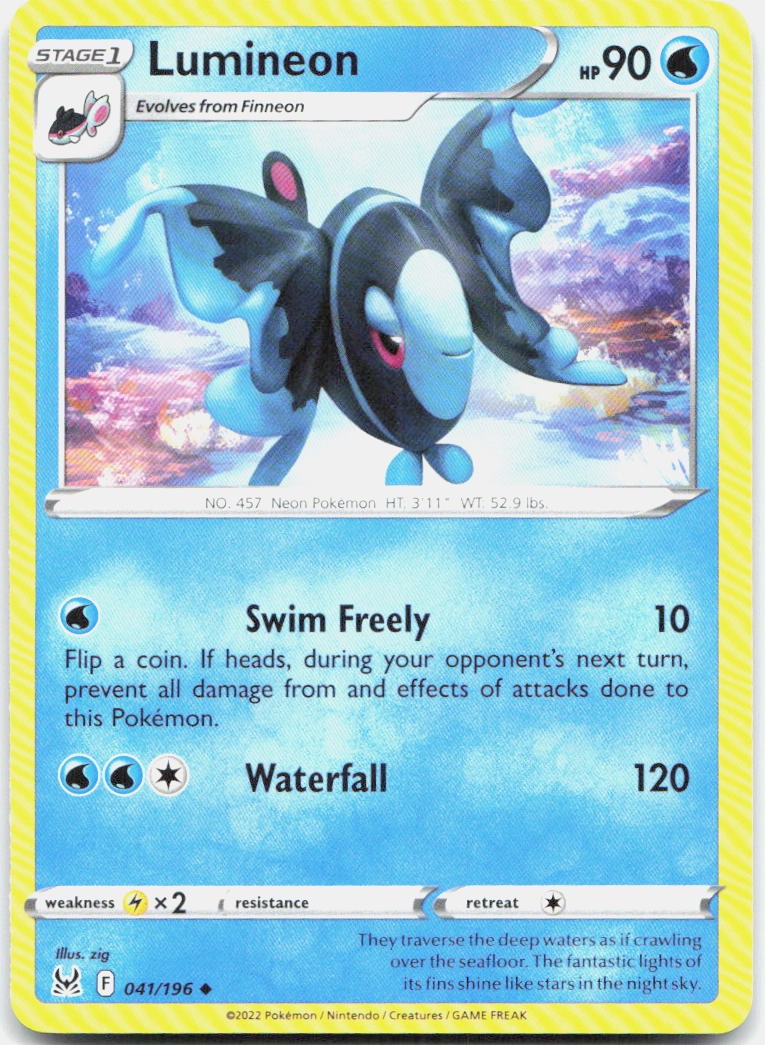 Lumineon 041/196 Uncommon Lost Origin Pokemon Near Mint