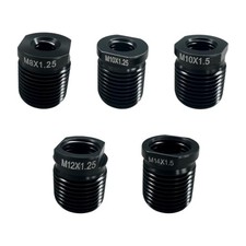 5PCS Gear Shift Knob Thread Adapter Kit - Aluminum Alloy Universal Manual Black