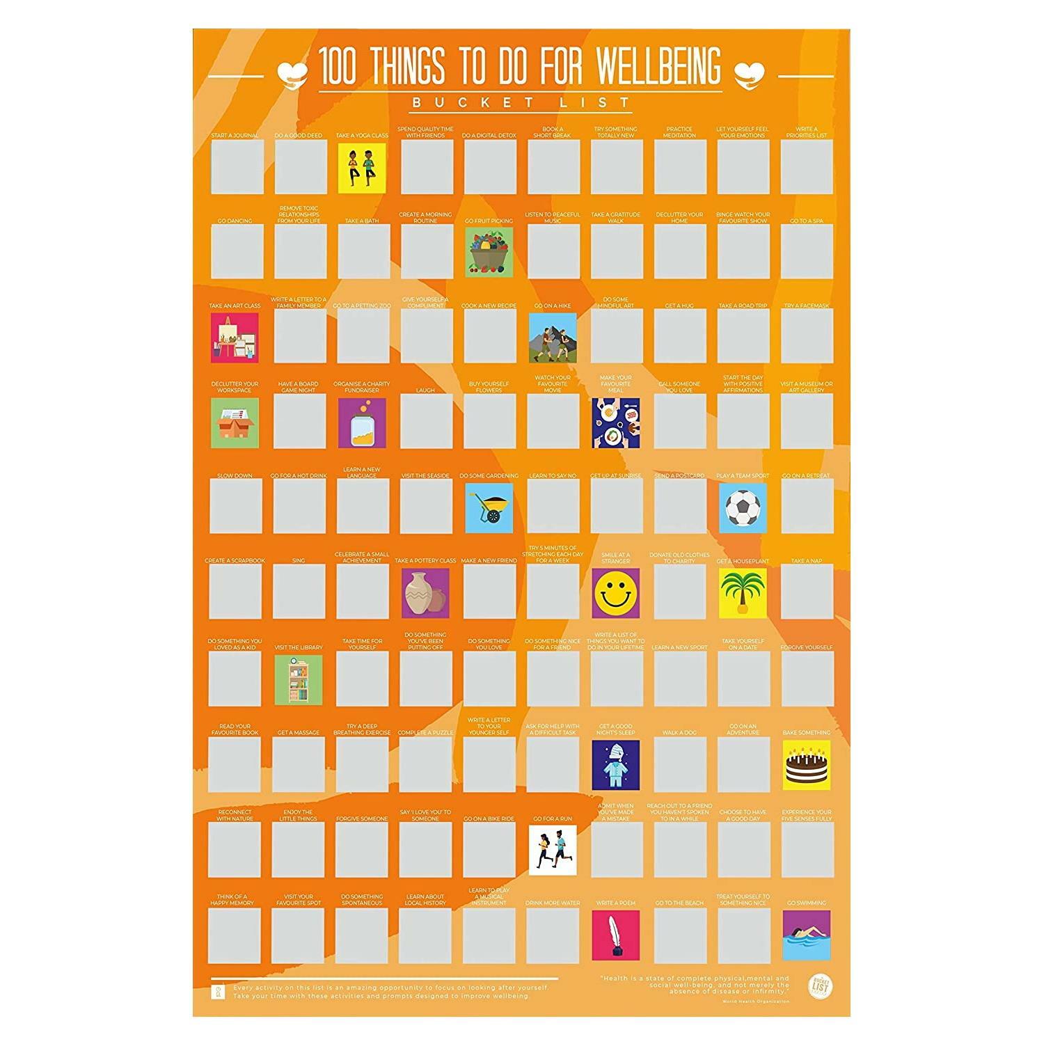 Gift Republic Scratch Off Bucket List 100 Things To Do For Wellbeing Challenge