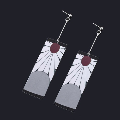 Demon Slayer Kimetsu no Yaiba Kamado Tanjirou Earrings Cosplay Prop Ear Stud AU - Picture 5 of 10