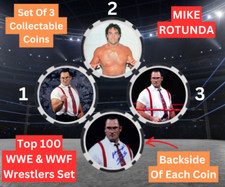 MIKE ROTUNDA - TOP 100 WWE & WWF WRESTLERS SET -  COIN SET - SIGNED