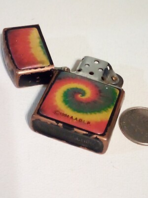 Vintage 1994 A.A.D.L.P TRIPPY RAINBOW LIGHTER COPPER BLACK FINISH FOR PARTS B9