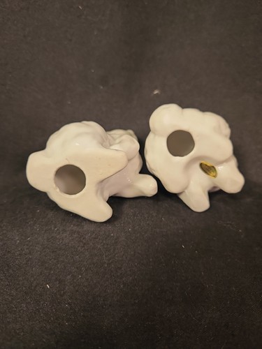 Paire lapins blancs lapins aux yeux et oreilles roses vintage 3" - Photo 4/4
