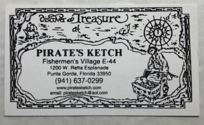 Business Card Discover A Treasure At Pirate's Ketch Punta Gorda, Florida