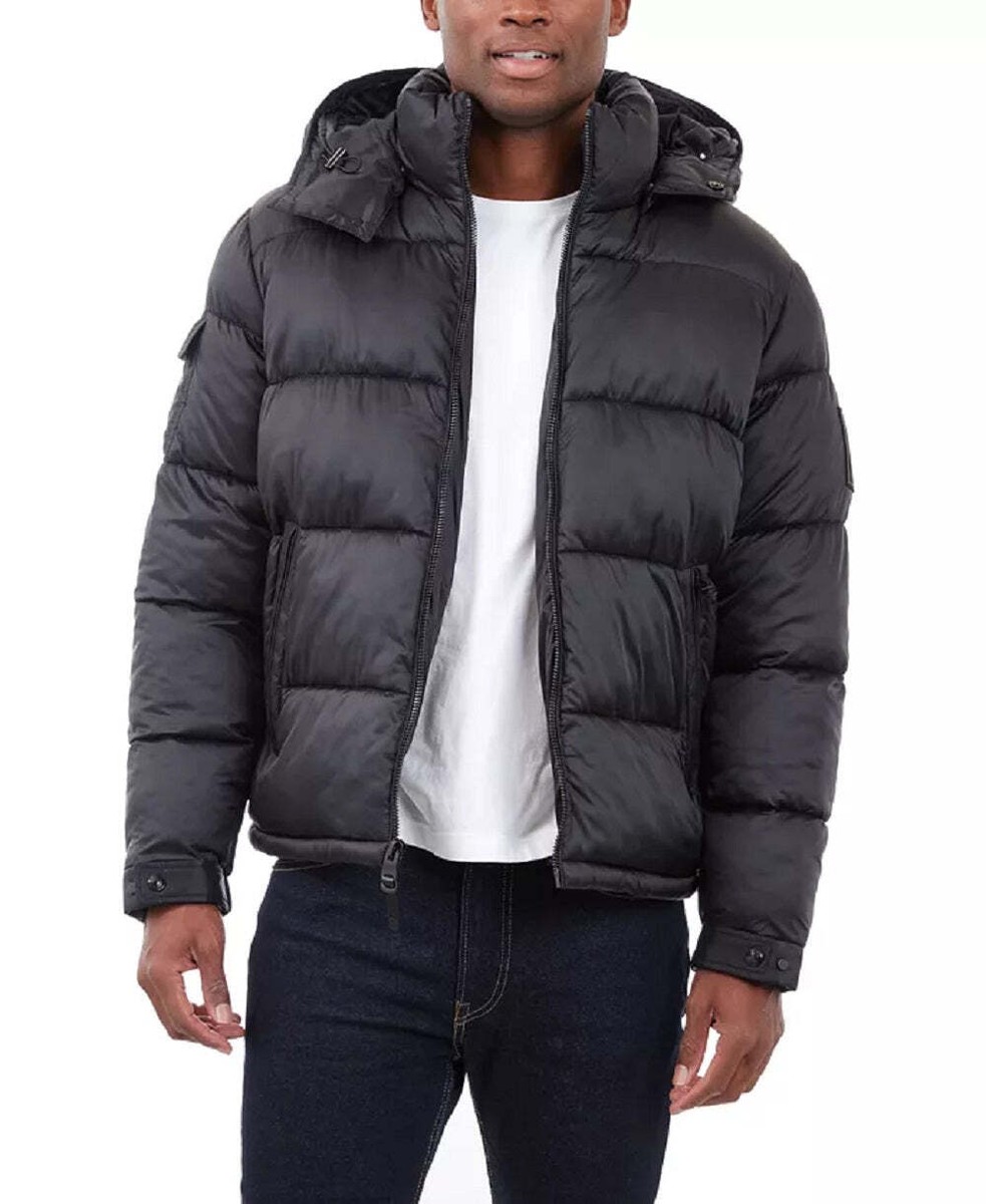 Michael Kors Men's Heavyweight Metallic Finish Winter Jacket