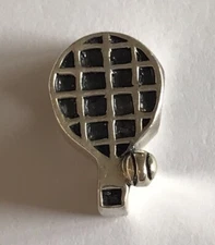 Sterling Silver Tennis Racket Charm 925 Signed IBB Slider Charm Tennis Ball