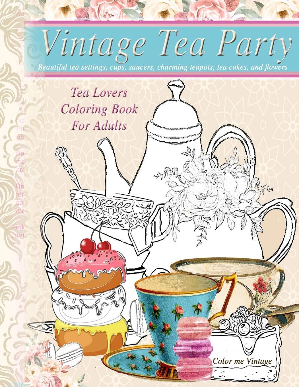 Thumbnail - Color Me Vintage Vintage Tea Party Libro Da Colorare Per Adulti