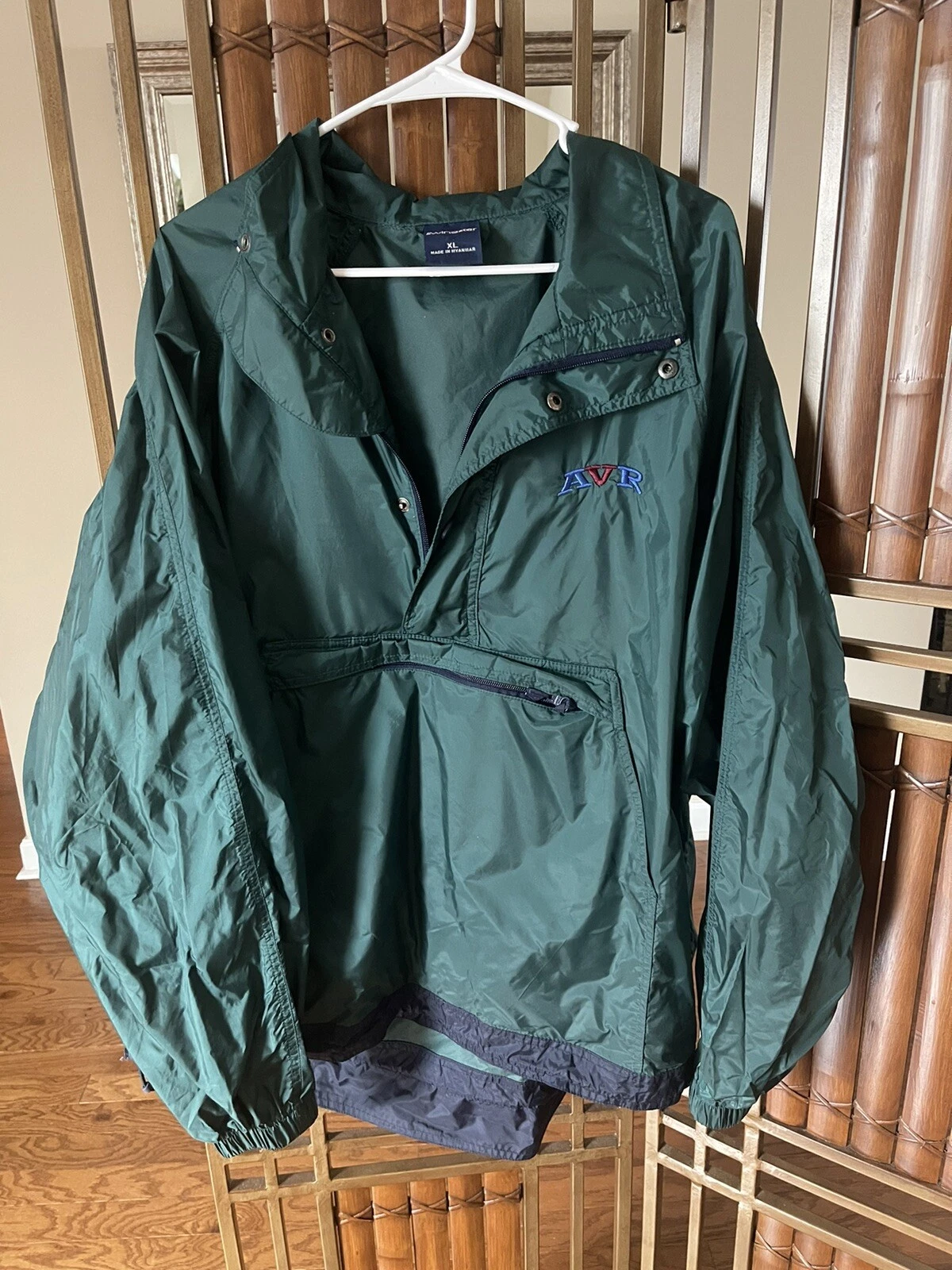 Vintage Green Swingster 1/4 Snap AVR Windbreaker Rain Jacket Hoodie XL