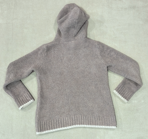 Barefoot Dreams CozyChic Knit Youth Unisex Pullover Hoodie Ash 8/10 Small - Picture 5 of 11