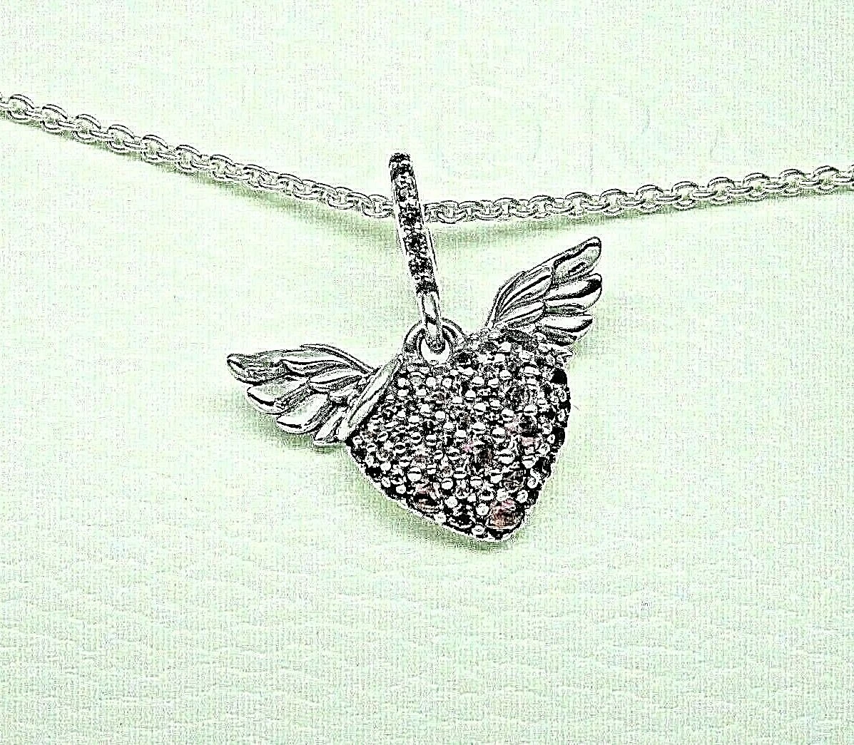 Pandora | Jewelry | Pandora Pav Heart And Angel Wings Necklace | Poshmark