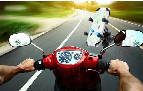 ABS Universal Motorcycle Motorbike Handlebar Mobile Phone Holder Bracket Mount - Picture 2 of 10