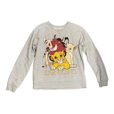 Vintage 1990s Lion King Sweatshirt Simba Nala Timon Pumbaa Gray MEDIUM