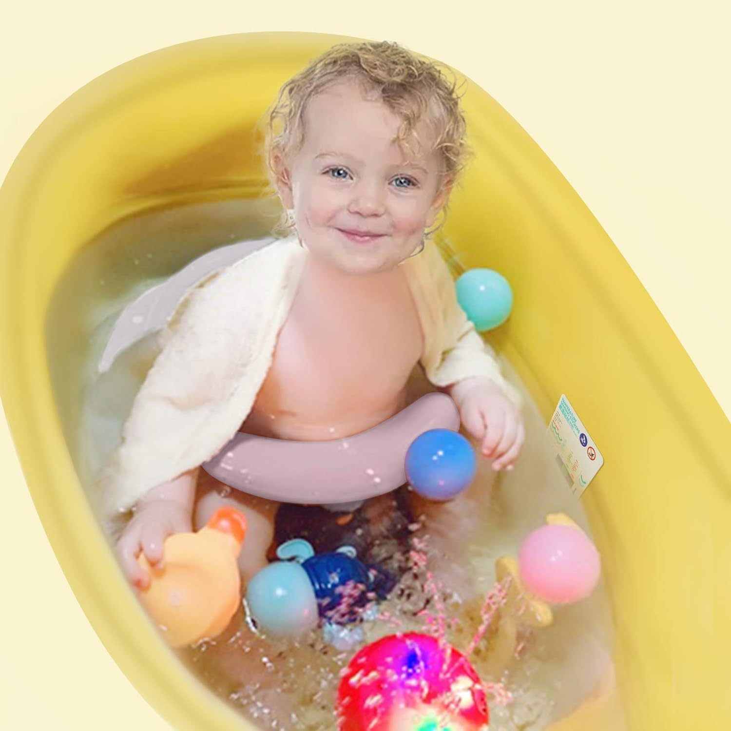 Baby Bath Seat with Thermometer, Portable Toddler Child Bathtub Seat