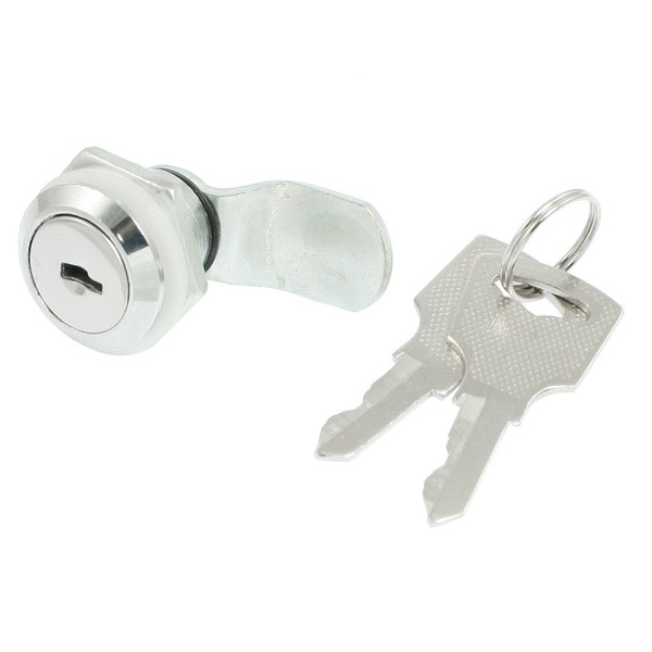 17mm 3/8" NPT Male Thread Silver Tone Quarter Turn Cam Lock W Two Keys