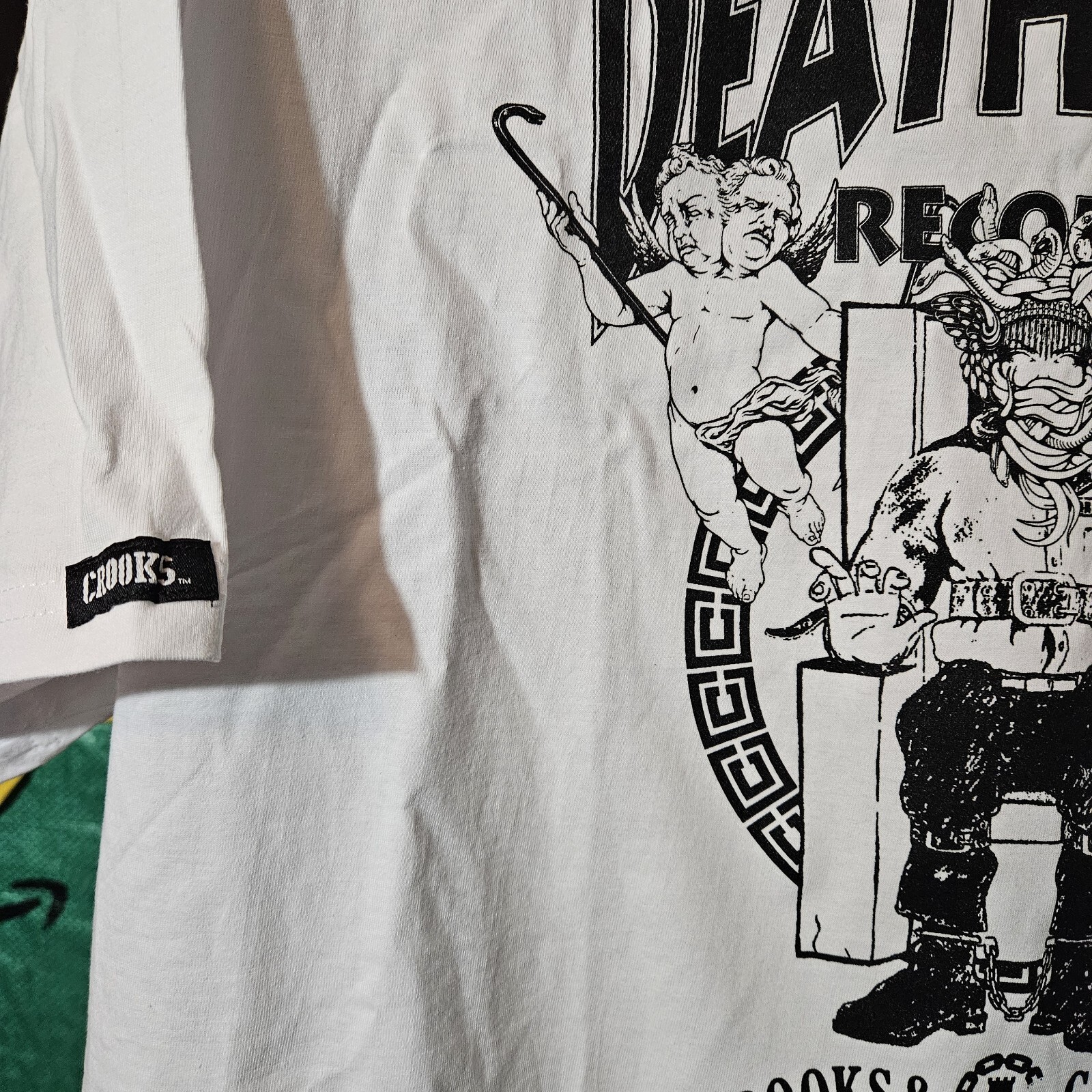 FILA DEATH ROW RECORDS T shirt bianca con licenza Crooks & Castles ~mai indossata 2XL