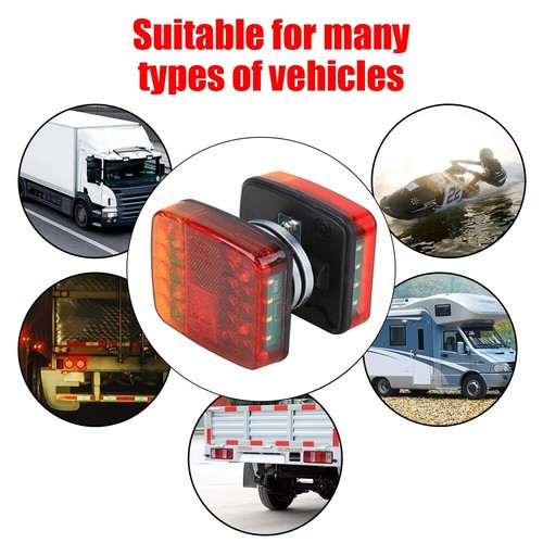 12-24V Wireless USB Magnetic LED Tail Lights kit Towing Trailer Rear Lights NEW - Picture 9 of 19