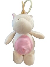 Kelly Toy Stuffed/Plush Unicorn w/Rattle Cream/Pink Crib Hanging Toy Sewn Eyes