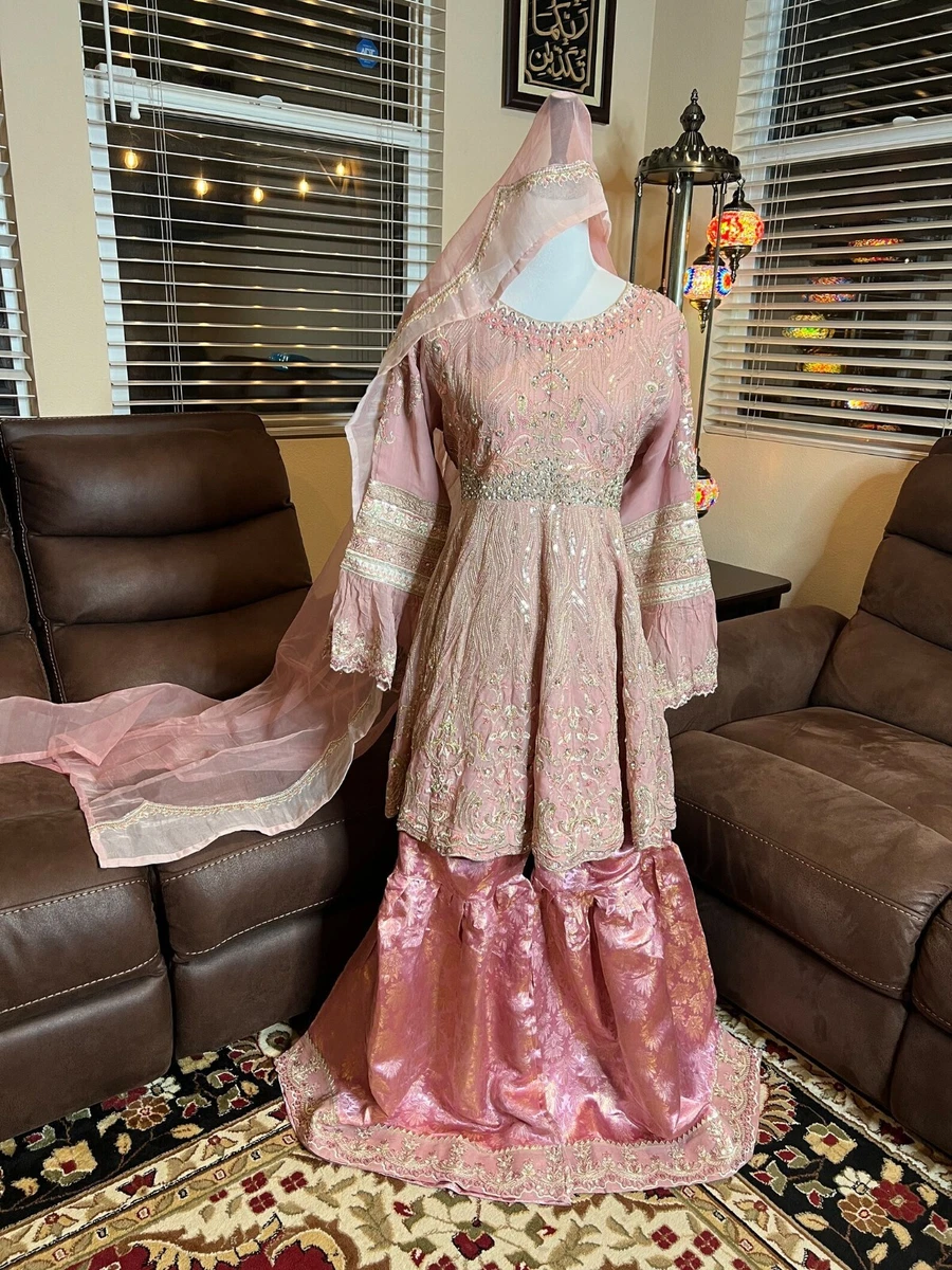 Pakistani Indian wedding dresses garara with peplum designer