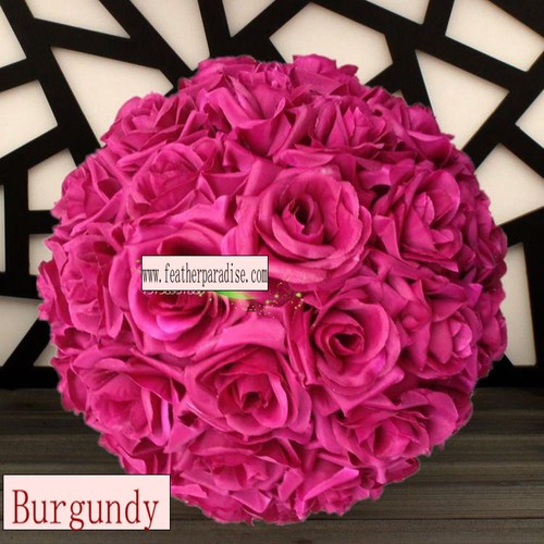 11-12" Rose Flower Kissing Ball Silk Rose Pomander for Wedding and Party 1 Piece - Picture 5 of 35