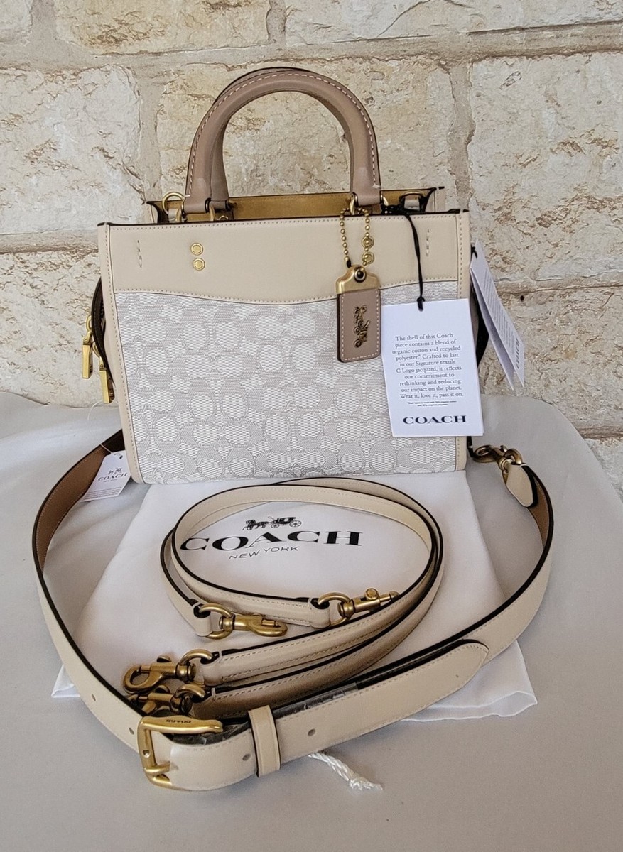 バッグ・カバンその他 COACH Rogue In Signature Textile Jacquard C7962 ❤️ Coach Signature Textile Jacquard Micro Rogue Cocoa