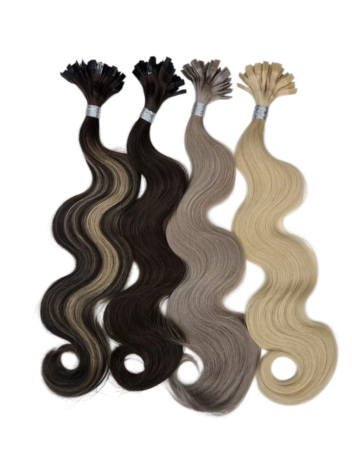 HAARTICK EXTENSIONS Bonding Extensions Echthaar leicht gewellt Haarverlängerung 50-60cm viele Farben