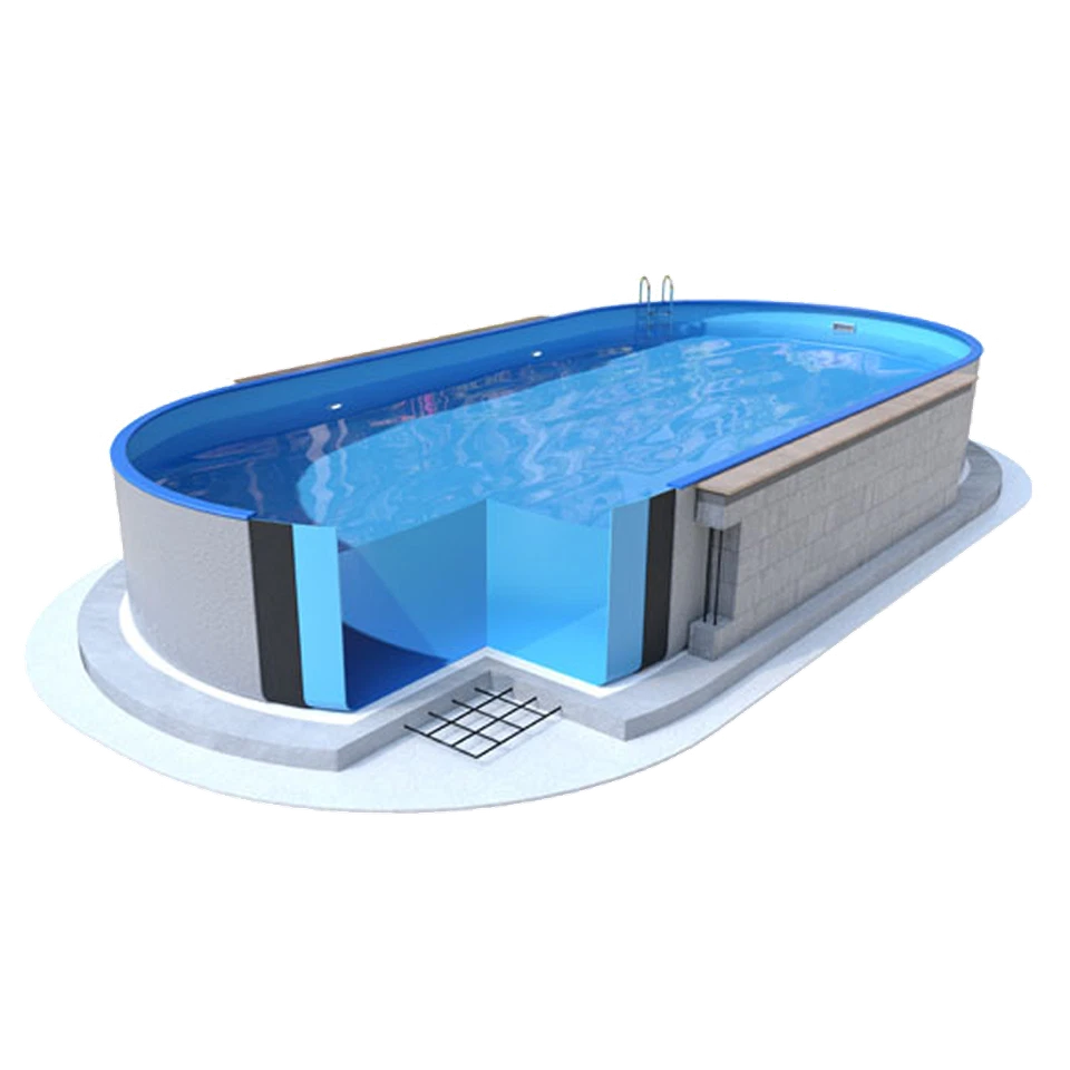 Stahlwandpool OVAL IBIZA Schwimmbecken Pool Set Ovalform 0,8mm versch.Größen - Bild 2 von 4