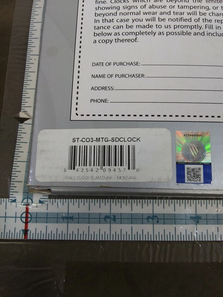 Reloj de pared de baloncesto Sun Time Slam Dunk Montana Grizzlies Foto 3 de 4