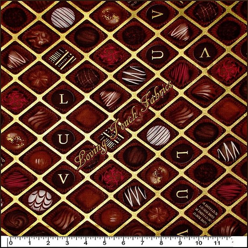 BENARTEX "CONFECTION AFFECTION" CHOCOLATE LUV #05705-77 FABRIC PRICED @ 1/2 YD - 第 1/1 張圖片