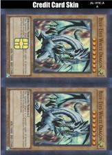 Yugioh Blue Eyes White Dragon Credit Card Smart Sticker Skin Precut Small Chip