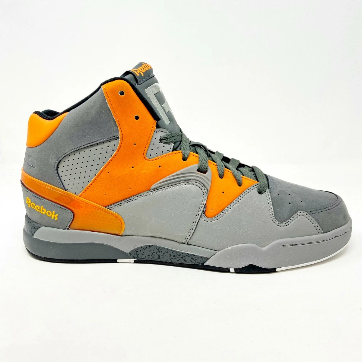 Reebok Classic Jam Gray Orange Mens Retro Basketball Sneakers J98248