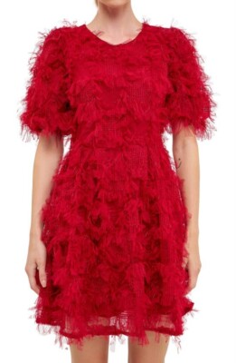 endless rose gridded mesh feathered puff sleeve mini dress Endless Rose | Dresses | Nwt Endless Rose Gridded Mesh Feathered Puff Sleeve Mini Dress Size Medium