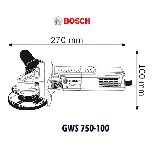 Bosch Angle Grinder GWS 750-125 (5") Professional 220V / 750W 11,000rpm - Picture 2 of 3