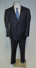 Brooks Brothers Custom Made Current Navy Striped Two Button Suit 44R NWOT