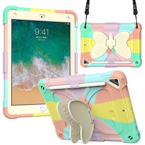 For iPad 9th 8th 7th Air 2 Pro 11 9.7 Kids Shockproof Case Stand Cover Butterfly - Picture 7 of 41