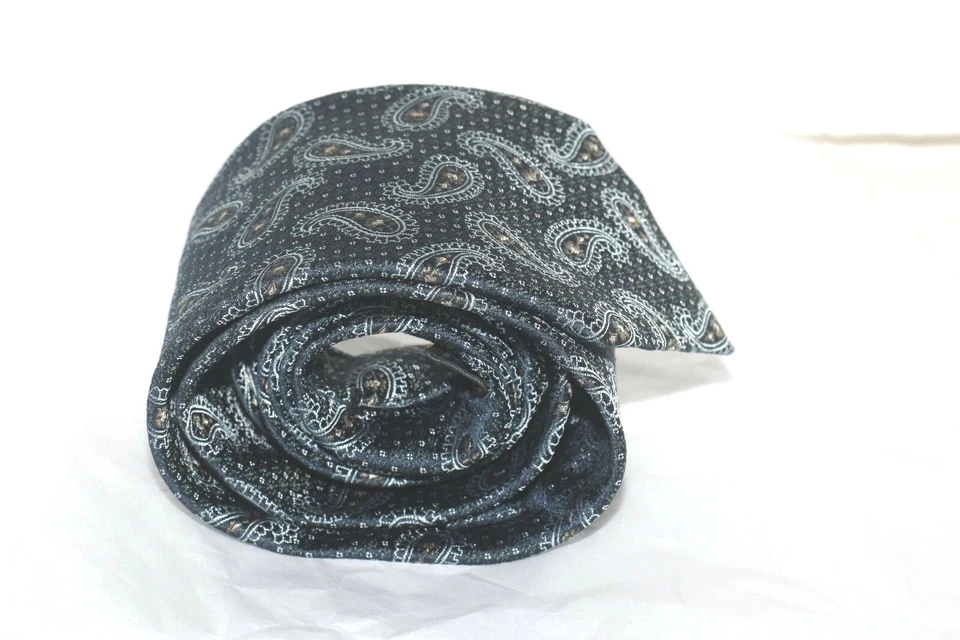 Corbata reciente ERMENEGILDO ZEGNA cachemir grueso 100% SEDA Italia Foto 4 de 4