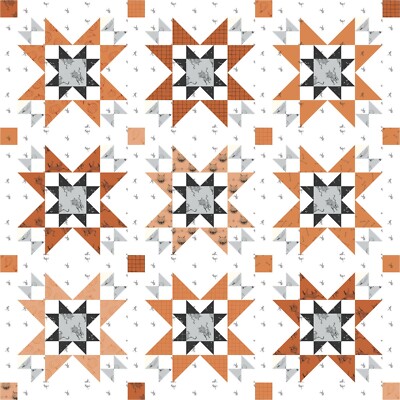 Quilt Pattern OCTOBER STARS Layer Cake Friendly HALLOWEEN Pumpkins RILEY BLAKE