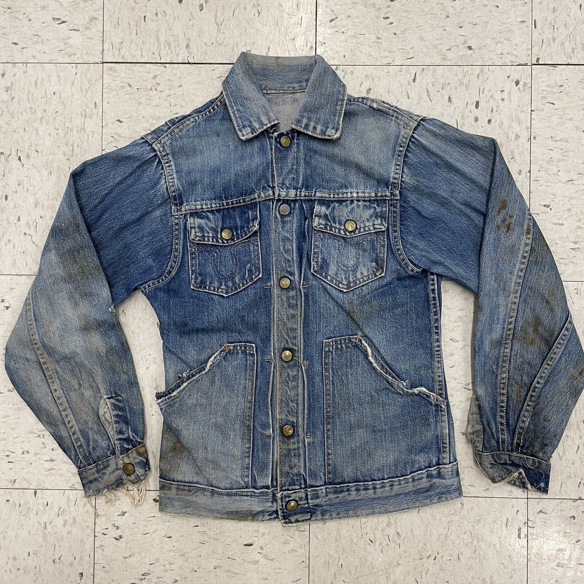 Vintage Buckaroo Big Smith Denim Jacket Trucker Pleated