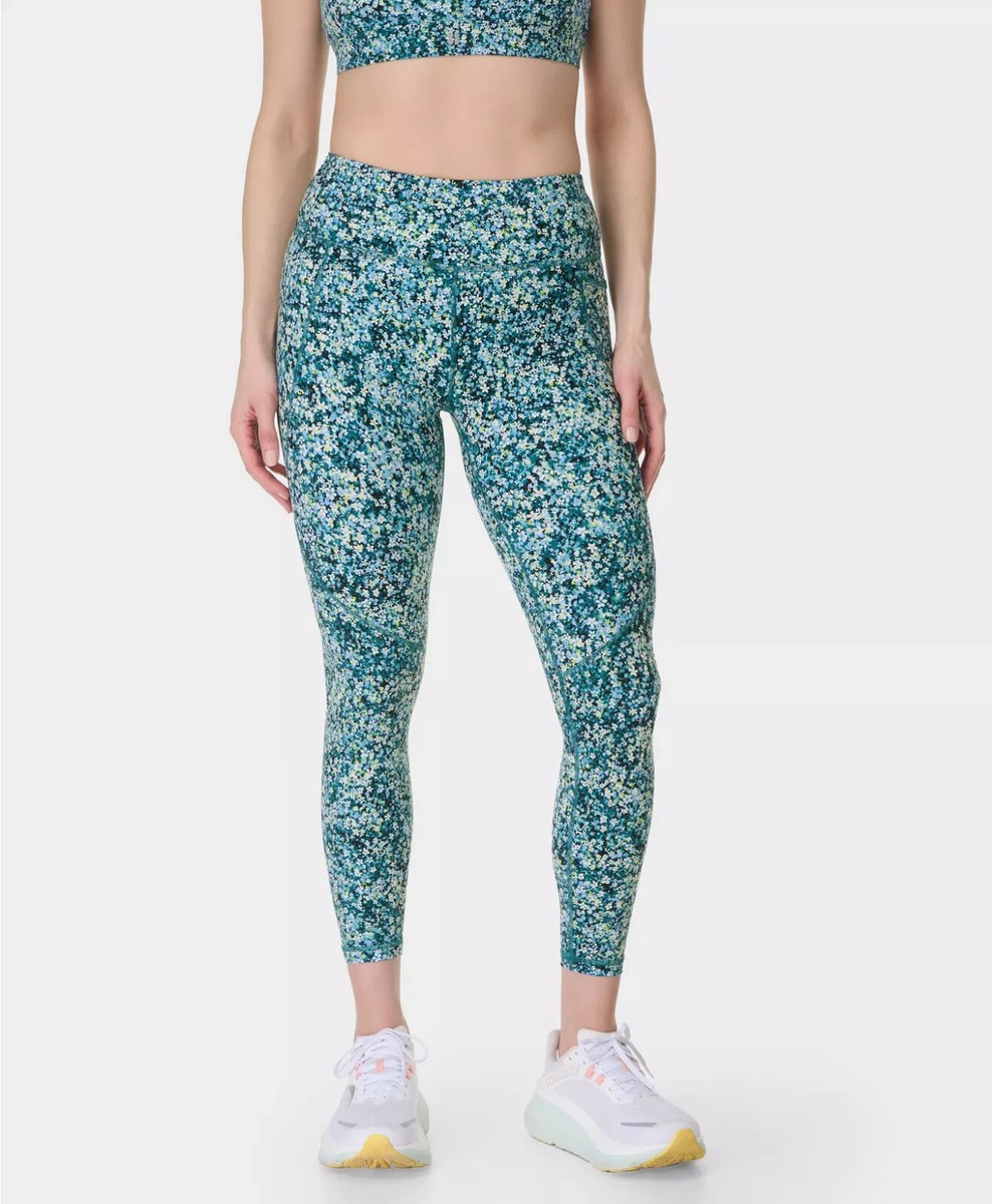 Sweaty Betty New Power Workout Leggings 7/8 Length Medium Blue