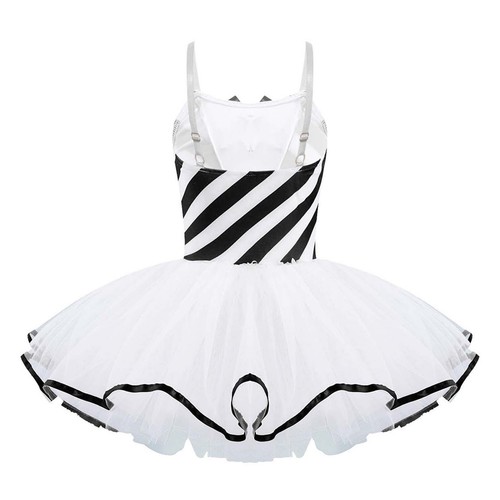 Kids Girls Sequins Striped Dancewear Costume Christmas Mesh Tutu Dress Leotard - Picture 96 of 185