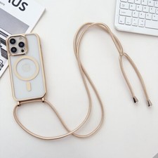 Lanyard MagSafe Case For iPhone 16 17 Pro Max 15 14 13 12 11 Magnetic Clear Cove