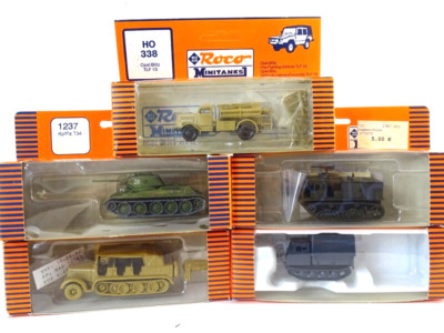 Roco 1:87 5x Minitanks 178 M4 Artil. 227 Zugmaschine 338 Opel Blitz 725 RSO 1237