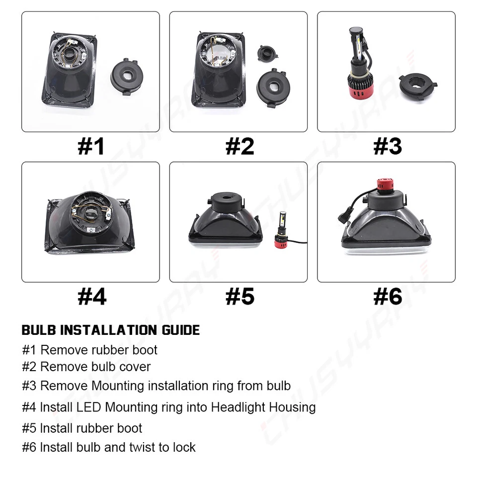 4 PIEZAS Faros LED de haz alto/bajo para Isuzu NQR NPR NPR-HD 4x6"" Foto 3 de 4