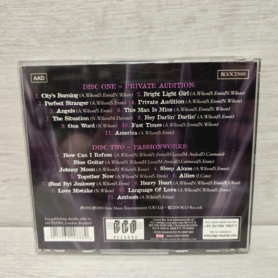 Heart - Private Audition / Passionworks Double Album BGO Remastered 2009 Scarce Foto 2 de 4