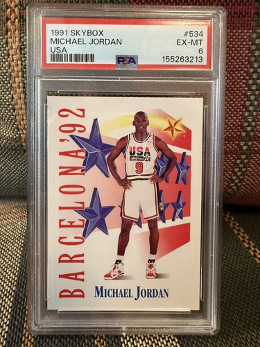 Michael Jordan Team USA 1991 SkyBox #534 PSA 6 EX-MT Vintage Basketball