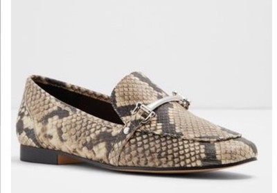 Aldo Womens Astawia Leather Snakeskin Horsebit Loafer Sz 10